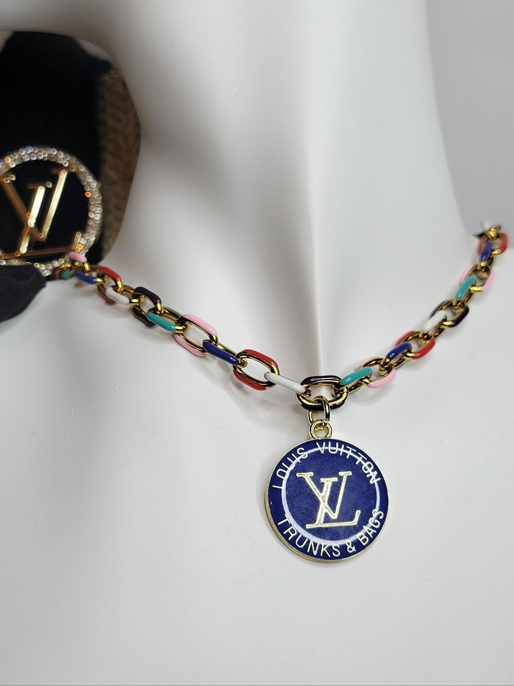 Louis Vuitton Trunks&Bags Zip Pull, Repurposed Necklace